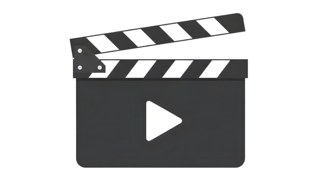 Video play button with clapperboard icon