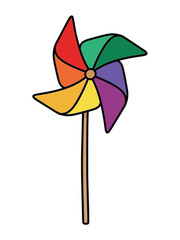 Colorful Pinwheel Toy on a Stick.