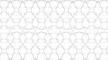 Fototapeta premium Delicate interlocking curvilinear pattern in light grey on a pure white canvas