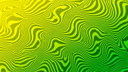 Dynamic Green Wave Pattern Abstract Design for Modern Digital Art