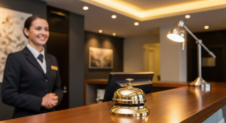 Hotel Lobby Receptionist at Front Desk