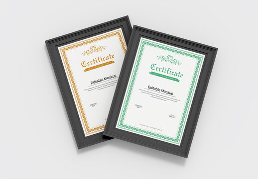 Editable Certificate Mockup Set