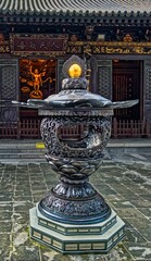 Asia, China, Xi'an, Great Wild Goose Pagoda, chinese temple in the morning