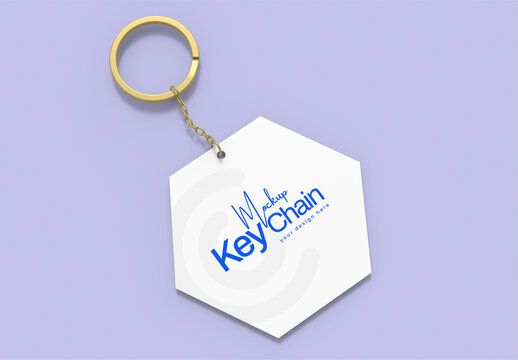 Round Keychain Mockup