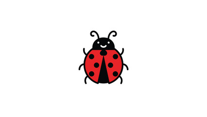 Naklejka premium Cute cartoon ladybug illustration with black spots.