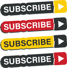 Subscribe button set for social media
