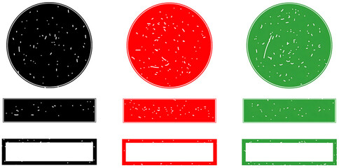 Grunge Circle and Rectangle Shapes Set