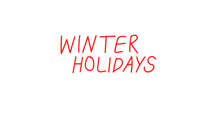 winter holidays hand written text on transparent background 
