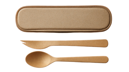 Traditional kitchen utensils including a wooden spoon and fork set isolated on a white background as essential cooking tools and rustic kitchenware equipment