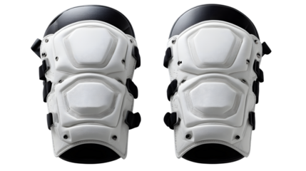 White knee pads with reinforced protection isolated on white background