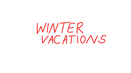 winter vacations hand written text on transparent background 