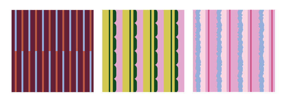 Colorful Modern Pattern Design Abstract Stripes Shape. Green Pink Red Color for Textile Wrapping Paper 