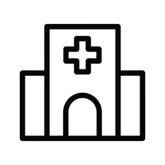 Obraz premium Hospital building icon simple black