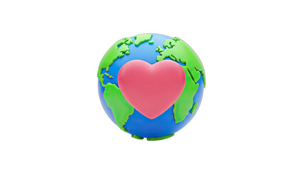 Heart Embraces Earth: Love and Global Unity Concept