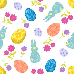 easter seamless pattern on transparent background 