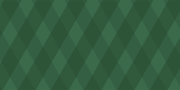 Christmas rhombus seamless pattern. Xmas box texture with gold lines and stars. Green argyle geometric diamond abstract pattern.