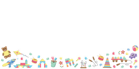 Baby Toy Border with Space for Text – Bottom Aligned Frame