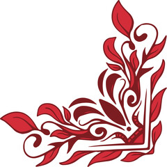 Vintage floral corner border frames elements