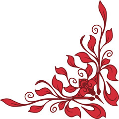 Vintage floral corner border frames elements