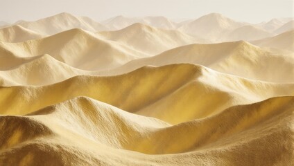 Serene Desert Landscape - Rolling Sand Dunes Under a Hazy Sky.