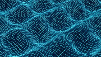 Digital Wave Patterns, Abstract Design, Virtual Space, Illustration, Modern View