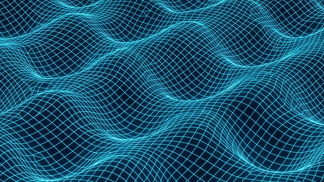 Digital Wave Patterns, Abstract Design, Virtual Space, Illustration, Modern View - Powered by Adobe