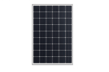 Solar panel isolated, generating sustainable clean energy, photovoltaic module for green electricity production on transparent background
