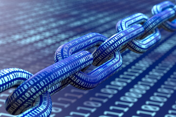 Internet communication. Binary coding. 3D illustration