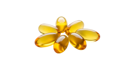 Golden amber droplet flower isolated on transparent background