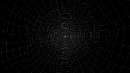 Eerie and suspenseful spider web on black background with an otherworldly glow, perfect for horror, thriller, or Halloween-themed projects - Powered by Adobe