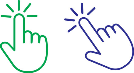 Obraz premium Click and Point Hand Cursor. Computer mouse click cursor icon set