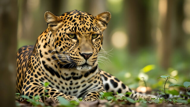 DSLR wildlife photograph of Sri Lankan Leopard (Panthera pardus kotiya) ශ්&zwj;රී ලංකානු කොටියා