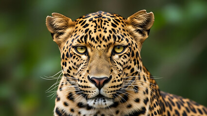 Naklejka premium DSLR wildlife photograph of Sri Lankan Leopard (Panthera pardus kotiya) ශ්‍රී ලංකානු කොටියා