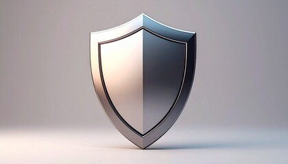 3D shield icon representing digital security and protection, smooth solid material, centered composition, neutral background