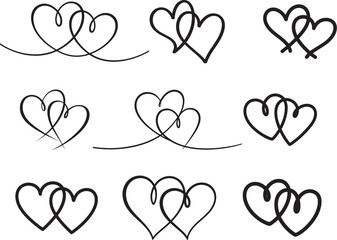 2 Hearts Svg, Double Love Hearts Svg