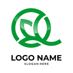 Letter Q , Leaf Logo Modern