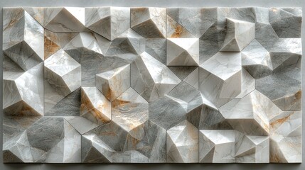 Abstract marble mosaic featuring angular, geometric, crystallized shapes