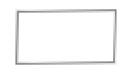 3D elegant rectangular shiny silver frame Vector art. Silver gradient metallic border. Premium metal silver frame overlay for luxury design and branding projects. Vector illustration.