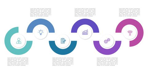 circle timeline 6 step business infographic