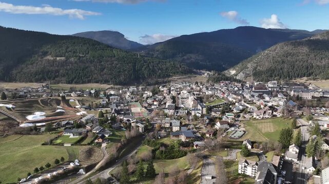 Winter in Vercors at Villard de Lans &ndash; French Alps Aerial View 