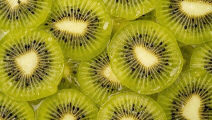 Abstract Slices. A Study in Green, Yellow, and Black Textures, Rhythmic Patterns.