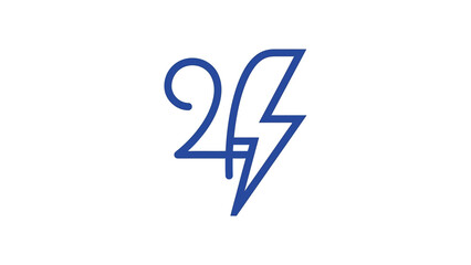 Modern Blue Lightning Bolt Logo Design.