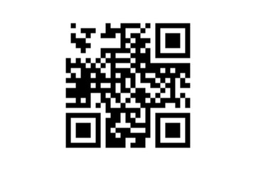 Fototapeta premium Black and white QR code on a clean white background. This digital barcode represents quick response technology for modern data access.