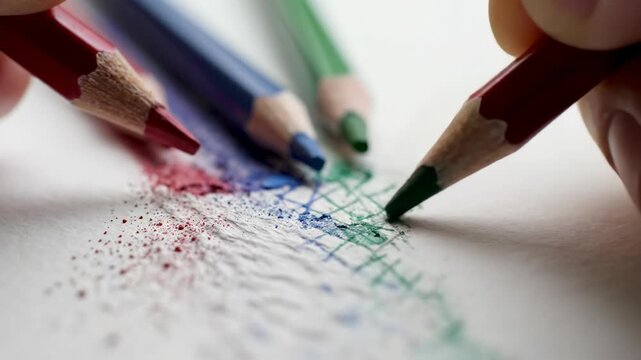 close up of colored pencils