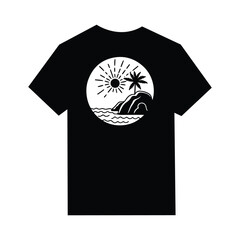 Tropical Island Sunset T-Shirt Graphic