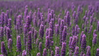 Naklejka premium Aromatic Purple Field, A Floral Tapestry. An Abundance of Texture and Violet Hue.