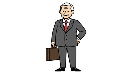 Obraz premium Professional businessman in a suit holding a briefcase.