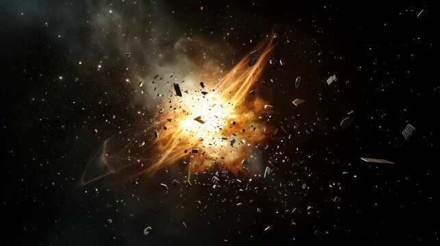 Celestial Fireworks A Stunning Cosmic Explosion with Vibrant Colors and Radiant Starburst Effect