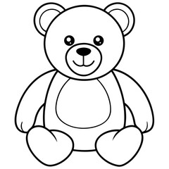 Fototapeta premium Teddy line art vector
