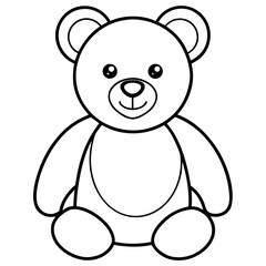 Teddy line art vector